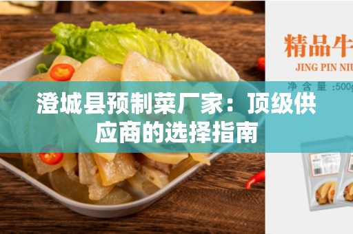 澄城县预制菜厂家：顶级供应商的选择指南