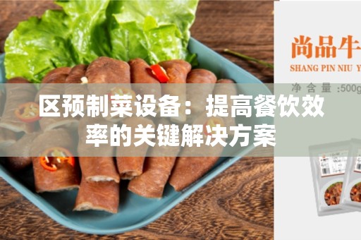 区预制菜设备：提高餐饮效率的关键解决方案