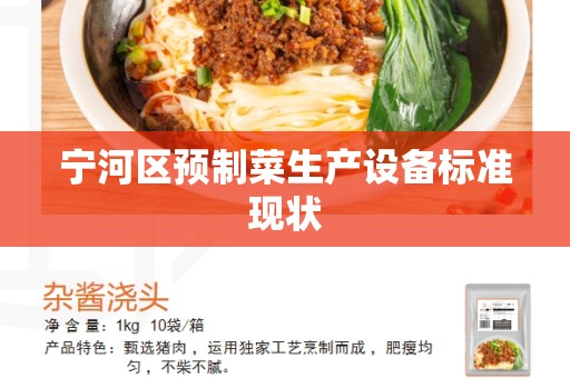 宁河区预制菜生产设备标准现状