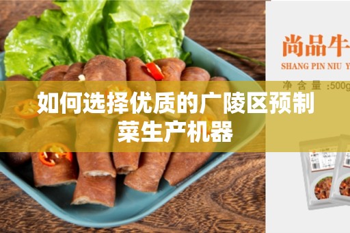 如何选择优质的广陵区预制菜生产机器