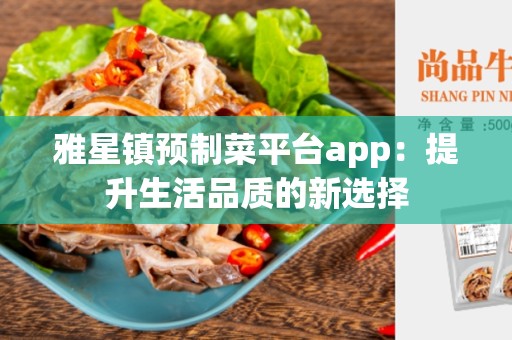 雅星镇预制菜平台app：提升生活品质的新选择