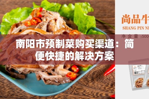 南阳市预制菜购买渠道：简便快捷的解决方案