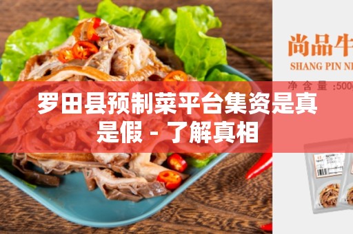 罗田县预制菜平台集资是真是假 - 了解真相