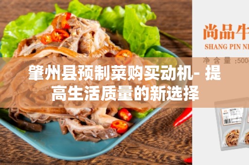 肇州县预制菜购买动机- 提高生活质量的新选择