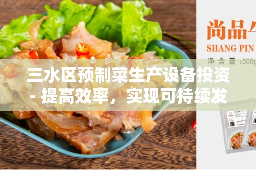 三水区预制菜生产设备投资- 提高效率，实现可持续发展