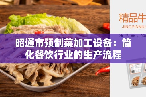 昭通市预制菜加工设备：简化餐饮行业的生产流程
