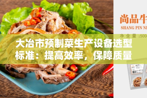 大冶市预制菜生产设备选型标准：提高效率，保障质量