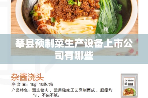 莘县预制菜生产设备上市公司有哪些