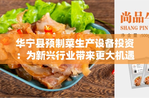 华宁县预制菜生产设备投资：为新兴行业带来更大机遇