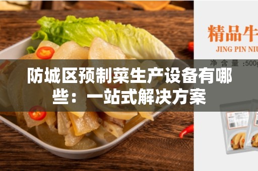 防城区预制菜生产设备有哪些：一站式解决方案