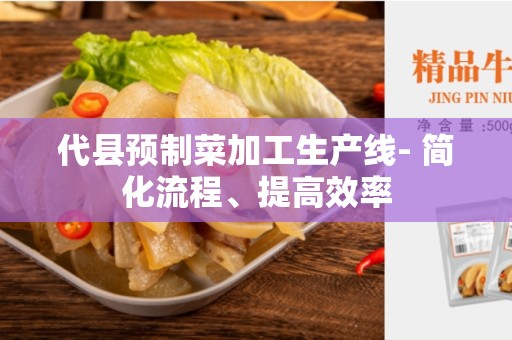 代县预制菜加工生产线- 简化流程、提高效率