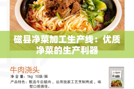 磁县净菜加工生产线：优质净菜的生产利器