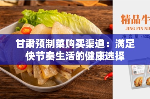 甘肃预制菜购买渠道：满足快节奏生活的健康选择