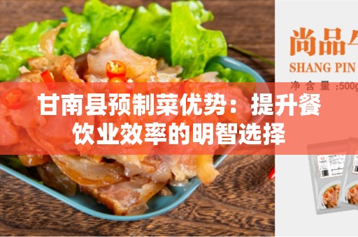 甘南县预制菜优势：提升餐饮业效率的明智选择