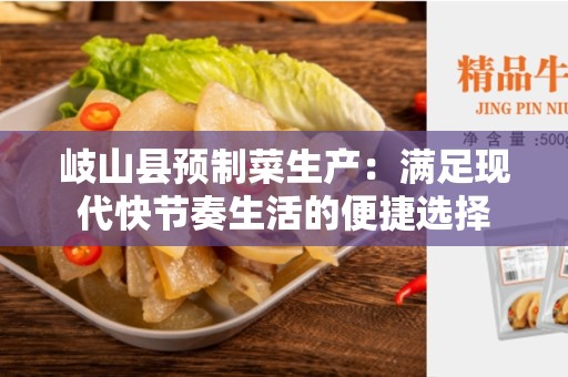 岐山县预制菜生产：满足现代快节奏生活的便捷选择