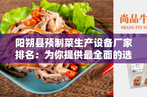 阳朔县预制菜生产设备厂家排名：为你提供最全面的选购指南