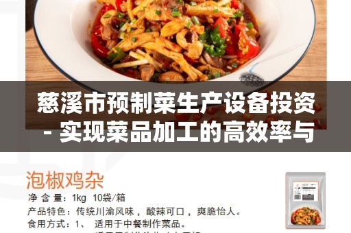 慈溪市预制菜生产设备投资 - 实现菜品加工的高效率与低成本