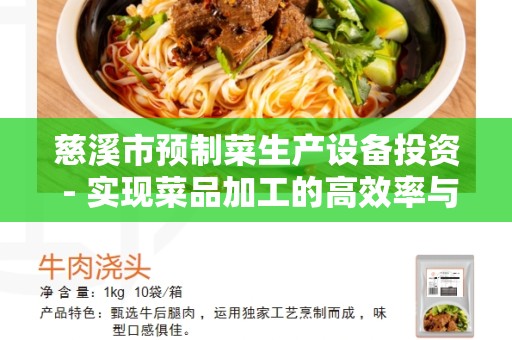 慈溪市预制菜生产设备投资 - 实现菜品加工的高效率与低成本