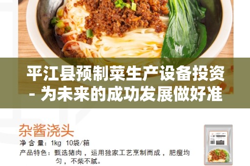 平江县预制菜生产设备投资- 为未来的成功发展做好准备