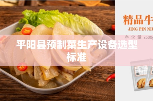 平阳县预制菜生产设备选型标准