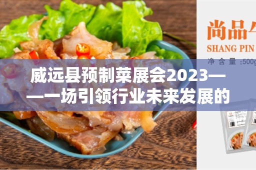 威远县预制菜展会2023——一场引领行业未来发展的盛会