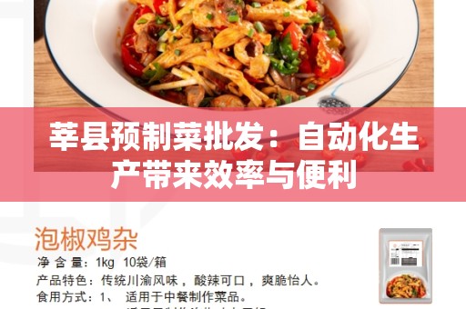 莘县预制菜批发：自动化生产带来效率与便利