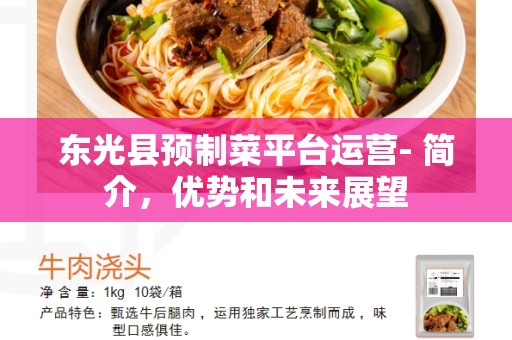 东光县预制菜平台运营- 简介，优势和未来展望
