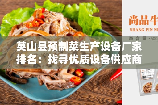 英山县预制菜生产设备厂家排名：找寻优质设备供应商的终极指南