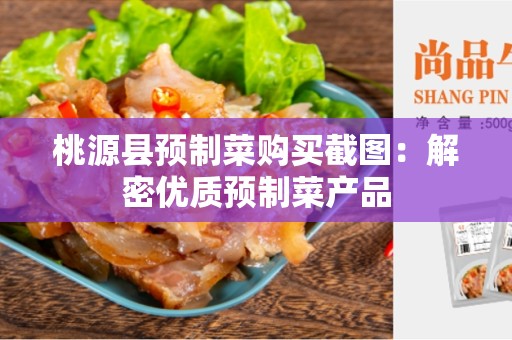 桃源县预制菜购买截图：解密优质预制菜产品