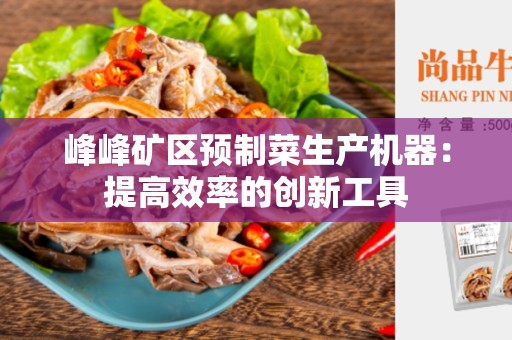 峰峰矿区预制菜生产机器：提高效率的创新工具