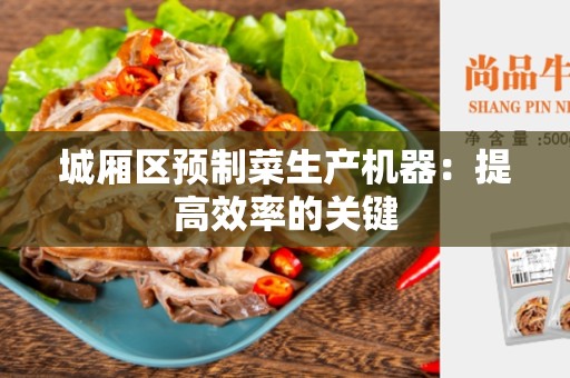 城厢区预制菜生产机器：提高效率的关键