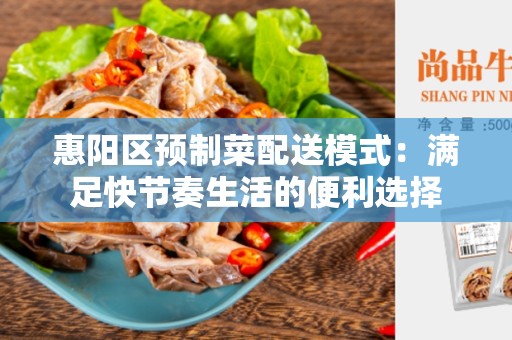惠阳区预制菜配送模式：满足快节奏生活的便利选择