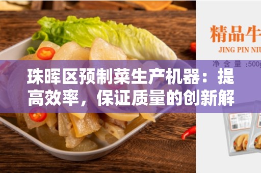 珠晖区预制菜生产机器：提高效率，保证质量的创新解决方案