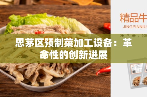 思茅区预制菜加工设备：革命性的创新进展