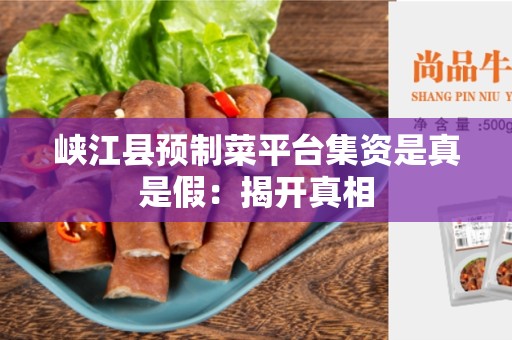 峡江县预制菜平台集资是真是假：揭开真相