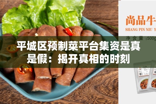 平城区预制菜平台集资是真是假：揭开真相的时刻