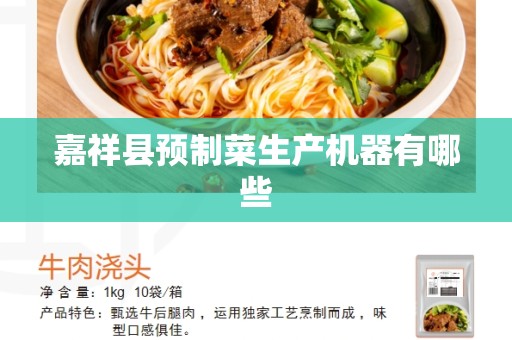 嘉祥县预制菜生产机器有哪些