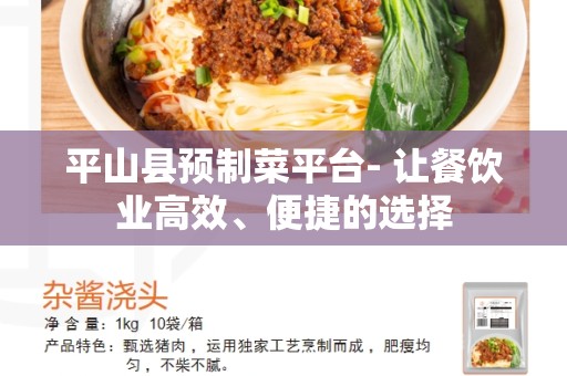 平山县预制菜平台- 让餐饮业高效、便捷的选择
