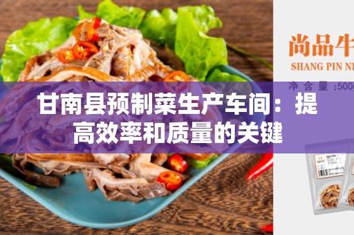 甘南县预制菜生产车间：提高效率和质量的关键