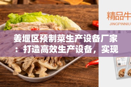 姜堰区预制菜生产设备厂家：打造高效生产设备，实现制造业升级