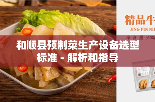 和顺县预制菜生产设备选型标准 - 解析和指导