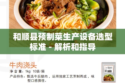 和顺县预制菜生产设备选型标准 - 解析和指导