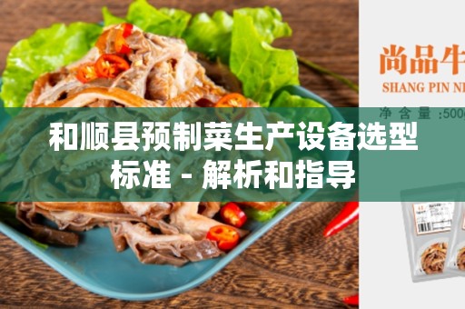 和顺县预制菜生产设备选型标准 - 解析和指导