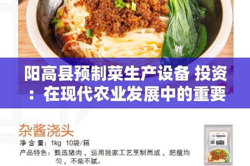 阳高县预制菜生产设备 投资：在现代农业发展中的重要意义