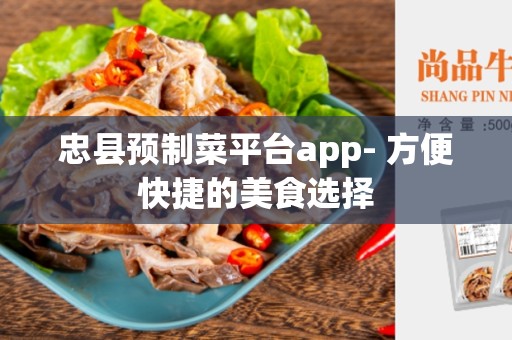 忠县预制菜平台app- 方便快捷的美食选择