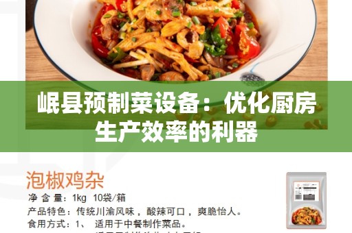 岷县预制菜设备：优化厨房生产效率的利器