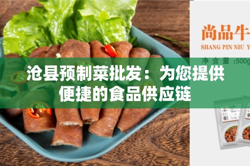 沧县预制菜批发：为您提供便捷的食品供应链