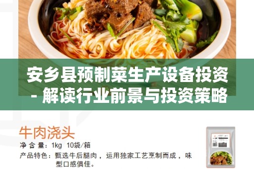 安乡县预制菜生产设备投资 - 解读行业前景与投资策略
