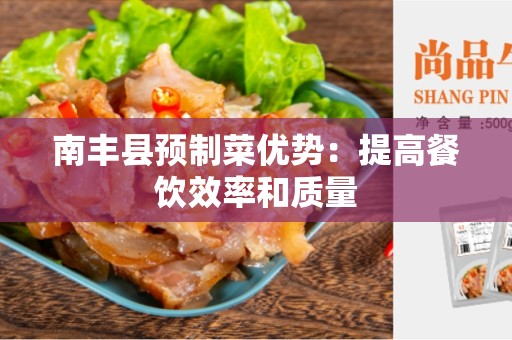 南丰县预制菜优势：提高餐饮效率和质量