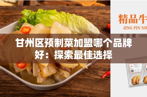 甘州区预制菜加盟哪个品牌好：探索最佳选择